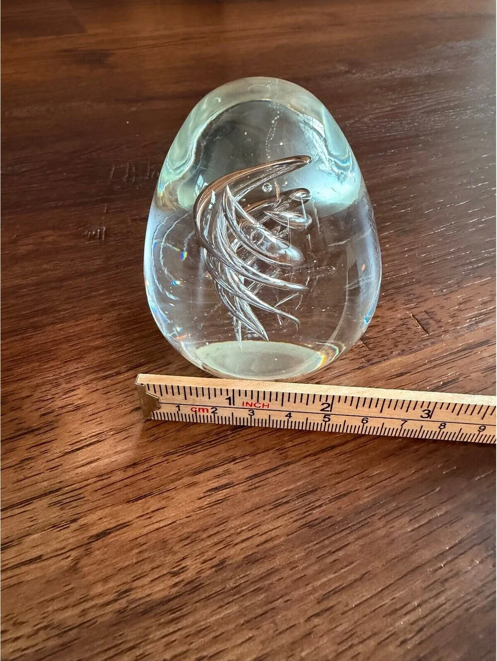 Home Decor | Clear Art Glass Egg Paperweight | 1148